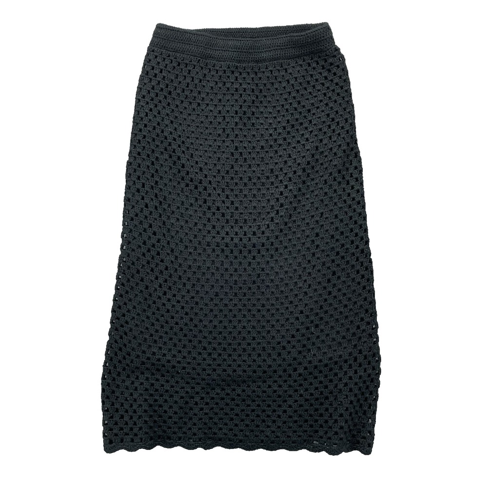 Bohme Crochet Skirt Women's Small Black Beach Boho Goth‎ Summer Resort Festival